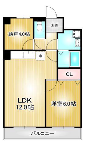 橘AKビル(1SLDK/6階)の間取り写真
