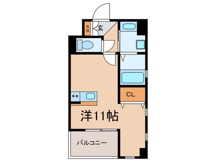 フォレストコート西元町(ワンルーム/4階)の間取り写真
