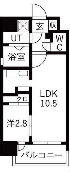 グランフェリーチェ・ナイン(1LDK/4階)の間取り写真