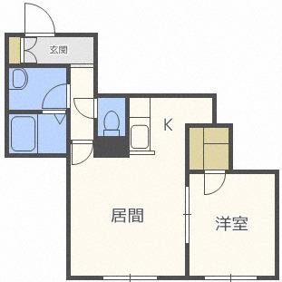 サンテラス手稲(1LDK/2階)の間取り写真