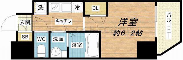 プレサンス心斎橋クオーレ(1K/11階)の間取り写真