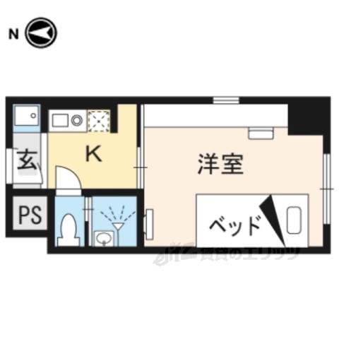 コスモリード京都今出川(ワンルーム/9階)の間取り写真