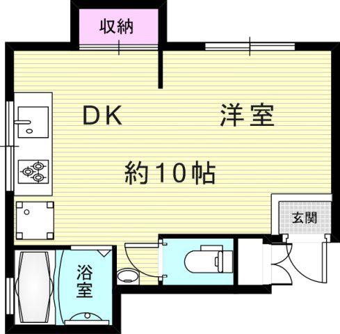 ハネオカハイツ(1DK/2階)の間取り写真