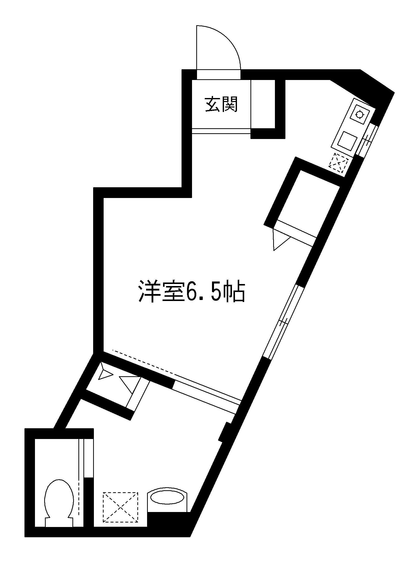 山一宮城ステーツ(ワンルーム/1階)の間取り写真