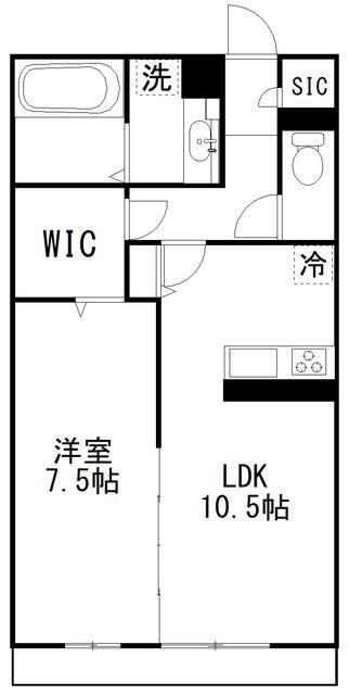 クロスレンジJ(1LDK/3階)の間取り写真