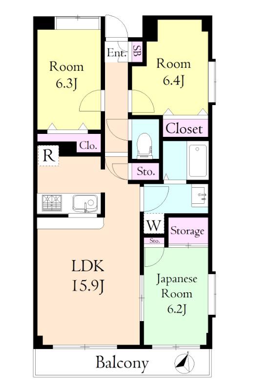 グランドゥール・石神井(3LDK/1階)の間取り写真