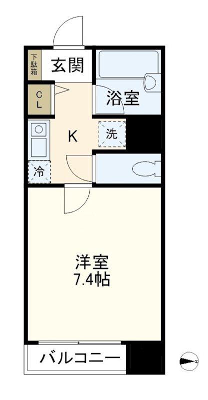 湘南パールマンション(1K/8階)の間取り写真