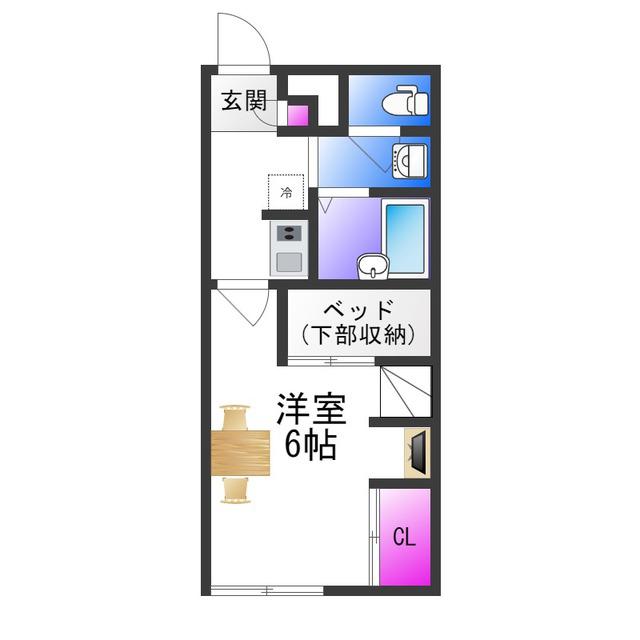 レオパレススズラン(1K/1階)の間取り写真