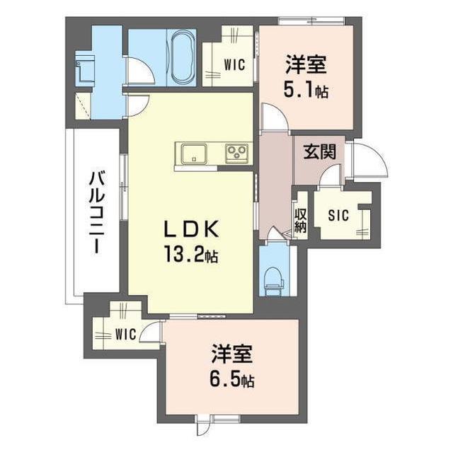 セルディーナ(2LDK/3階)の間取り写真