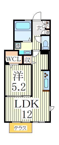 ＪＲ常磐線 天王台駅 徒歩13分 2階建 築10年(1LDK/1階)の間取り写真
