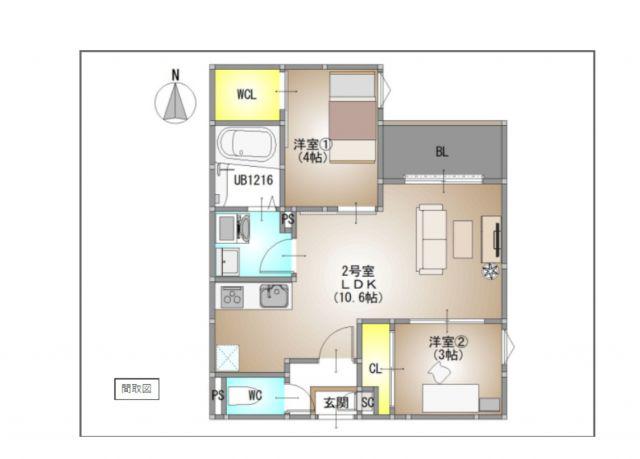 REGALEST F 下伊福 REGALEST 下伊福6(2LDK/3階)の間取り写真