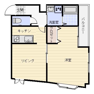 愛マンションIII(1DK/2階)の間取り写真