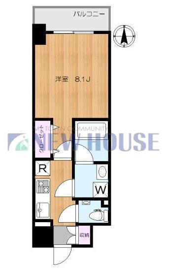 PRIMUS青柳(1K/6階)の間取り写真