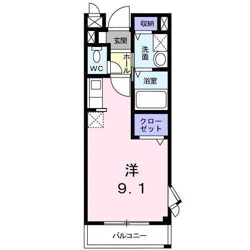 エクレール古結V(ワンルーム/2階)の間取り写真