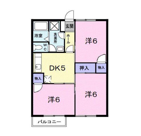 星の郷ハイツ(3DK/2階)の間取り写真