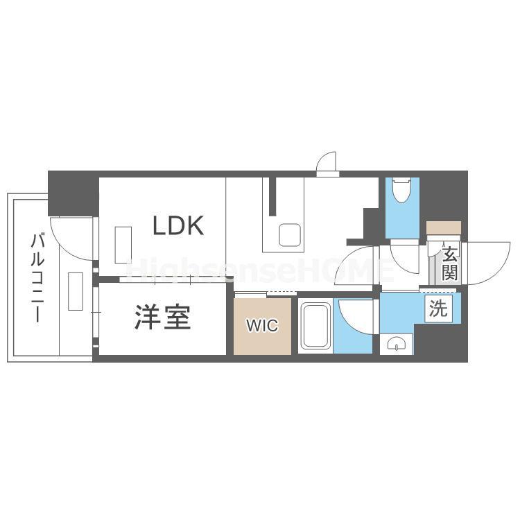 レオンヴァリエ長堀通(1LDK/9階)の間取り写真