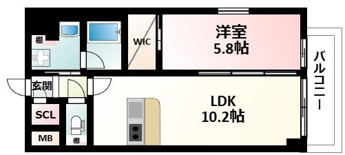 グランカーサ新大阪サウス(1LDK/4階)の間取り写真