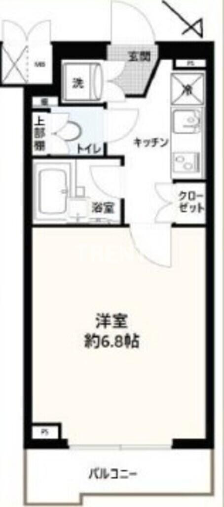 ルーブル早稲田参番館(1K/4階)の間取り写真