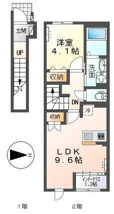 スターテラス南畝(1LDK/2階)の間取り写真