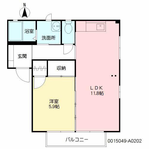サンロード A棟(1LDK/2階)の間取り写真