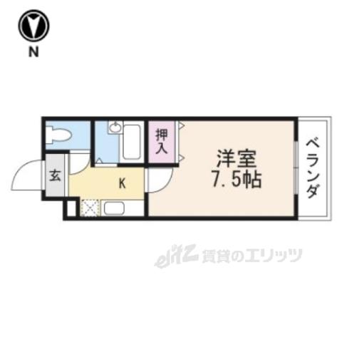 グリーンコート(1K/1階)の間取り写真