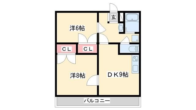 ヴィ フォレストII(2DK/3階)の間取り写真