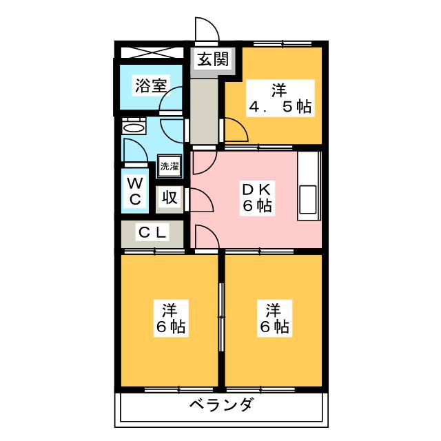 エメラルド77(3DK/2階)の間取り写真