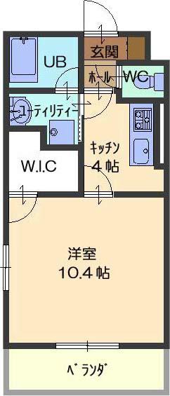 ブルーム(1K/1階)の間取り写真