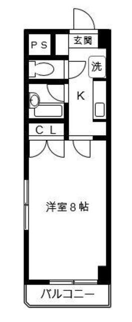 リベルテクシダ(1K/2階)の間取り写真