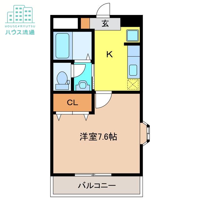 エクセルタウン蔵上II(1K/2階)の間取り写真
