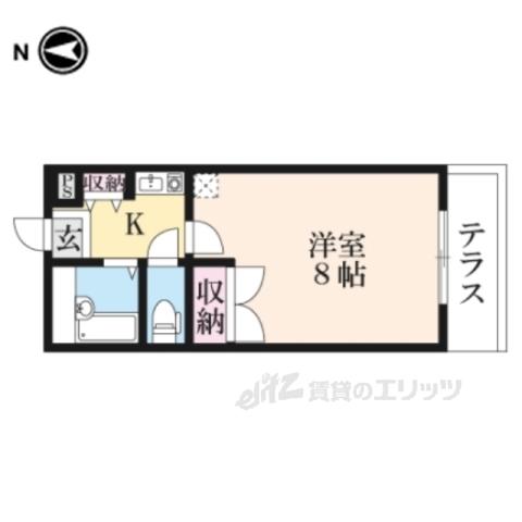 ディアーレコトブキA(1K/1階)の間取り写真