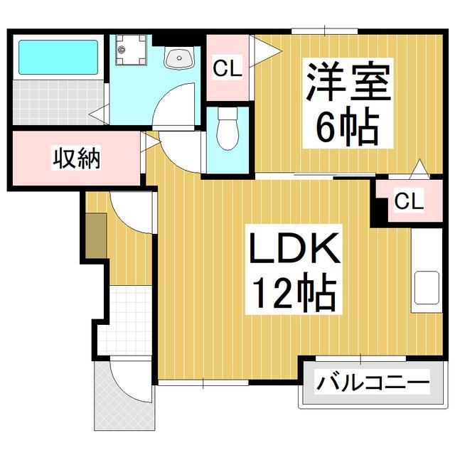 レジデンスゼルコバ(1LDK/1階)の間取り写真