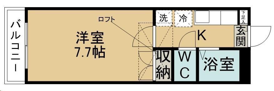 ティエラひかり1号館(1K/1階)の間取り写真