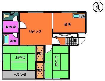 メゾンコンテヌアール(2LDK/1階)の間取り写真