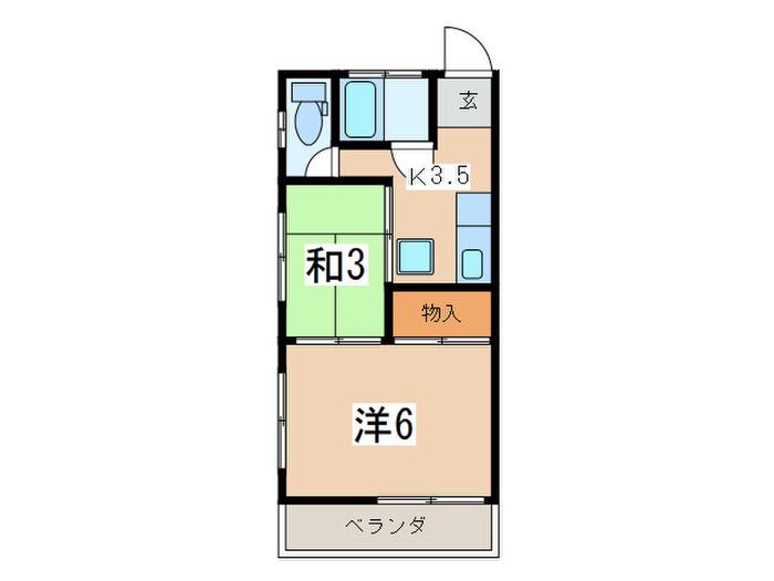アペックス(2K/2階)の間取り写真