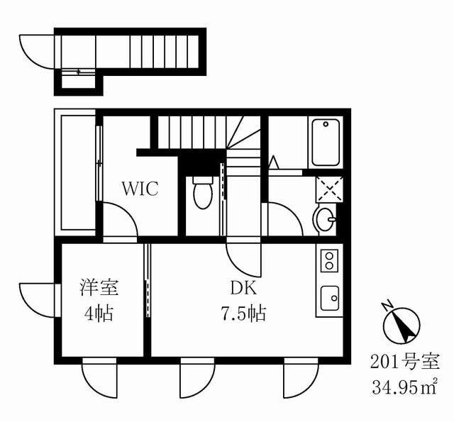 カレントカジマヤ(1LDK/2階)の間取り写真