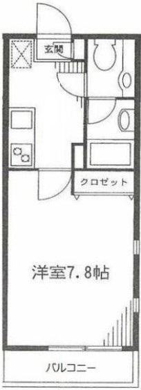 フォンテ南大泉(1K/2階)の間取り写真
