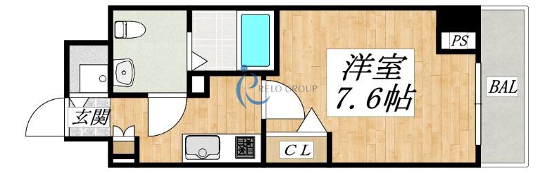 グランドロアール南巽(1K/11階)の間取り写真