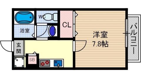 ネオメゾン小山B棟(1K/1階)の間取り写真