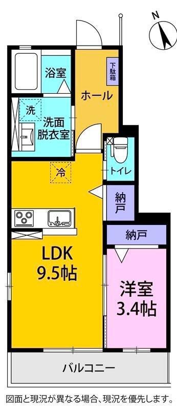 FOREST伏見A(1LDK/1階)の間取り写真