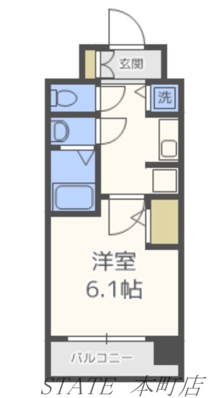 スワンズシティ大阪城南(1K/6階)の間取り写真