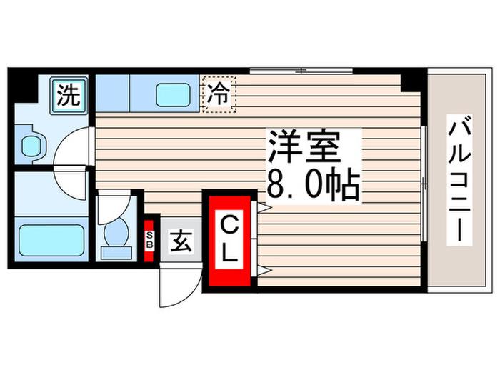パークサイド(ワンルーム/1階)の間取り写真