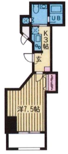 シティハイツ成増(1K/4階)の間取り写真