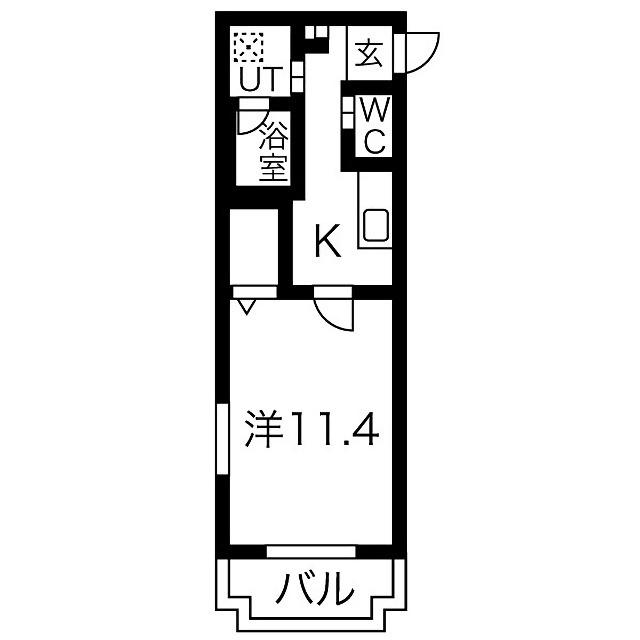 IRIS RESIDENCE稲川(1K/5階)の間取り写真