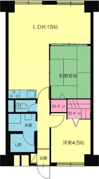 北大阪ハイツ(2LDK/6階)の間取り写真