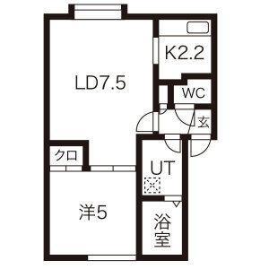 TEANA弐番館(1LDK/3階)の間取り写真