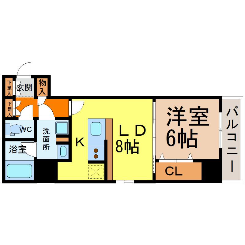 カスタリア栄(1LDK/10階)の間取り写真