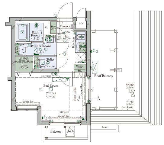  コンシェリア駒沢 THE RESIDENCE(1K/5階)の間取り写真