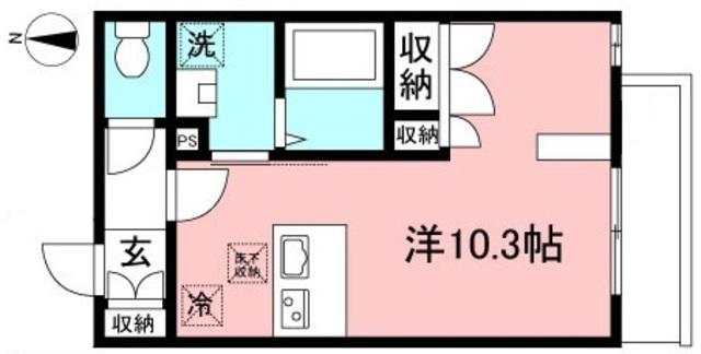 SUNTOPIA(ワンルーム/1階)の間取り写真
