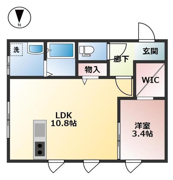 ZORO(1LDK/2階)の間取り写真